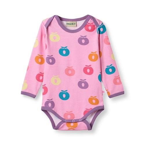 Småfolk Ulm Long-Sleeved Baby Body with Apples Pink lilac Pink lilac-98 cm  Lyserød  98 cm  Piger