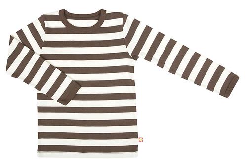 Katvig Langærmet Stribet Bluse Kat.stripe  Kat.Stripe-86 cm  Brun  74 cm  Drenge, Piger