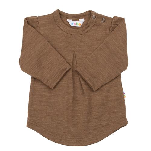 Joha Langærmet Uldbluse Warm Brown  Warm brown-80 cm Uld Brun  80 cm  Drenge, Piger