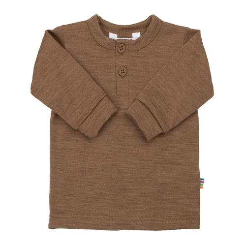 Joha Langærmet Uldtop Warm Brown  Warm brown-80 cm Uld Brun  80 cm  Drenge, Piger