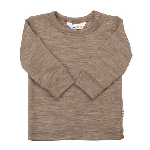Joha Langærmet Uldtop Beige Melange  Beige Melange-80 cm Wool Beige  80 cm  Drenge, Piger
