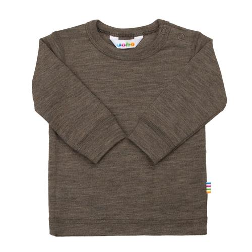 Joha Langærmet Uldtop Brown Melange  Brown Melange-80 cm Wool Brun  80 cm  Drenge, Piger