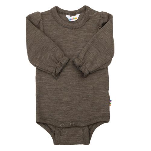 Joha Uldbaby Body Brown Melange  Brown Melange-90 cm Wool Brun  90 cm  Drenge, Piger