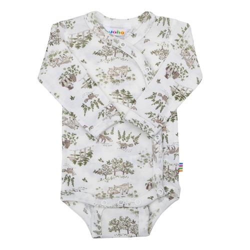 Joha Babyuld Body Med Sidelukning Off White  Off white-50 cm Wool Hvid  50 cm  Drenge, Piger