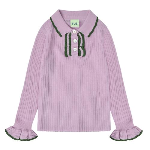 FUB Polo Med Frynser Iris  Iris-130 cm Uld Lilla  130 cm  Piger