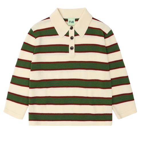 FUB Stribet Polo Ecru  Ecru-110 cm Wool Beige  110 cm  Drenge, Piger