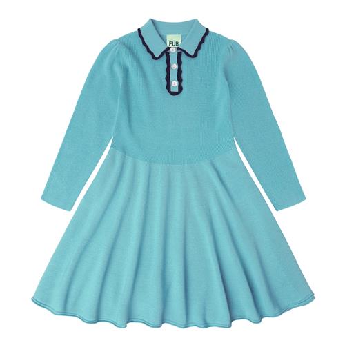 FUB Peblum-kjole Aqua  Aqua-90 cm Uld Blå  90 cm  Piger