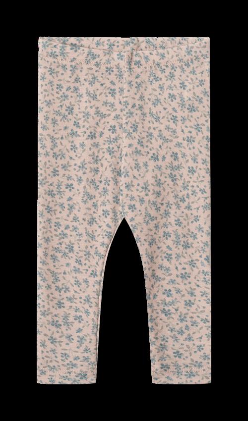 Wheat Agi Leggings I Uld Blue Flowers  Blue Flowers 74 cm Wool Lyserød  74 cm  Piger