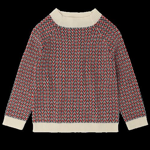FUB Sildebenssweater I Uld Ecru  Ecru-90 cm Wool Beige  90 cm  Drenge, Piger