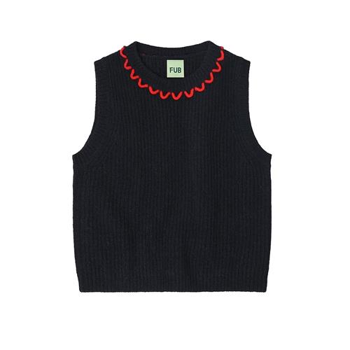 FUB Lammeuldsvest Dark Navy  Dark Navy-110 cm  Marineblå  110 cm  Drenge, Piger