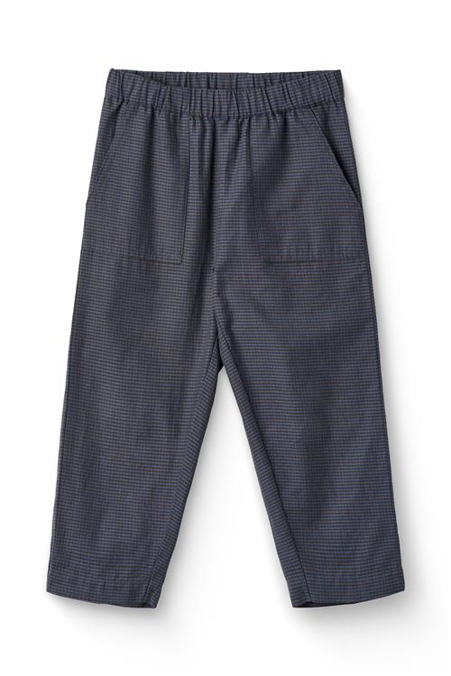 Copenhagen Colors GOTS Tjek Bukser Brown Blue Check  Brown Blue Check 128 cm  Brun  128 cm  Drenge