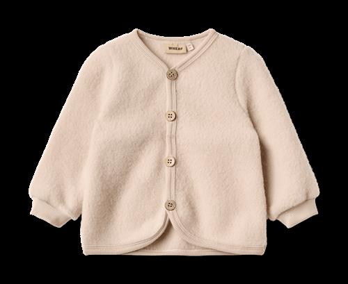 Wheat Kari Cardigan I Uldfleece Pale Lilac  Pale Lilac 62 cm Uld Lyserød  62 cm  Piger