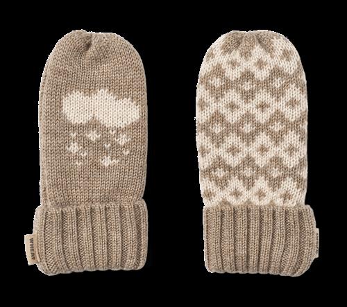 Wheat Towsi Jacquard-luffer I Uld Grey Camel Melange  Grey Camel Melange 12-24 months Uld Brun  12-24 måneder  Drenge, Piger