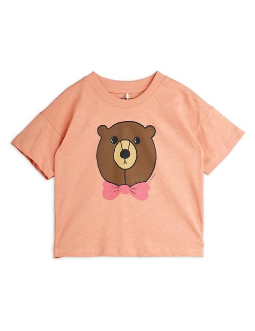 Mini Rodini GOTS Bear T-shirt Med Korte Ærmer Pink  Pink 128/134 cm  Lyserød  128/134 cm  Piger
