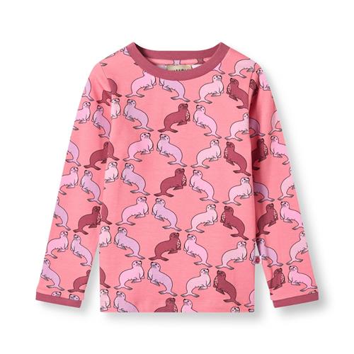 Småfolk Elstar Langærmet Top Med Søløver Pink Mauve Rose  Mauve Rose-1-2 Y  Lyserød  1-2 år  Piger