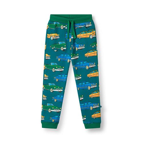 Småfolk Macoun Joggingbukser Med Biler Beige Petroleum Green  Petroleum Green-4-5 Y  Grøn  4-5 år  Drenge