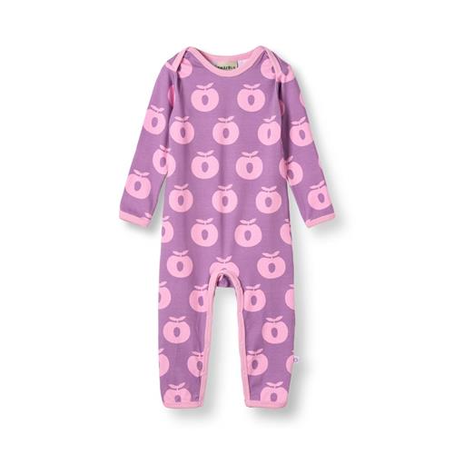 Småfolk Ulm Langærmet Babydragt Med Æbler Lilla Purple Iris  Purple iris-62 cm  Lilla  62 cm  Piger