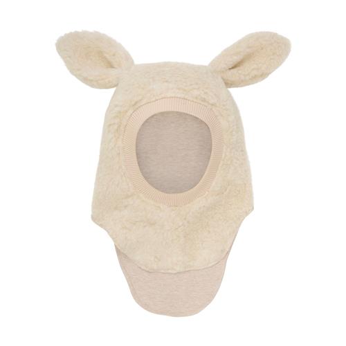 Huttelihut Balaclava Af Uldbamse Med Ører Cement  Cement 48 cm Uld Creme  48 cm  Drenge, Piger