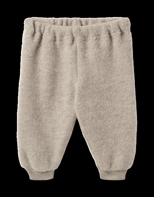 Wheat Kinnie Fleece-bukser I Uld Khaki Melange  Khaki Melange 68 cm Uld Brun  68 cm  Drenge, Piger