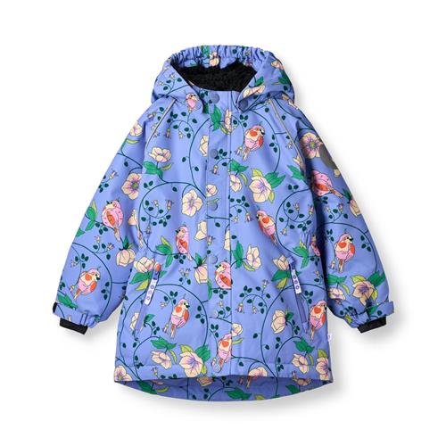 Småfolk Vinterfrakke Med Fugle Og Blomster Purple Delight  Purple Delight-2-3 Y  Lilla  2-3 år  Piger