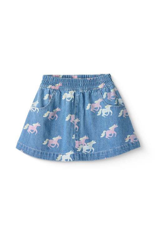 Copenhagen Colors GOTS Denim Nederdel Indigo Blue Washed With Unicorn  Indigo Blue Washed With Unicorn 92 cm  Blå  92 cm  Piger