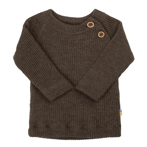 Joha Langærmet Bluse I Uld Brown Melange  Brown Melange-60 cm  Brun  60 cm  Drenge
