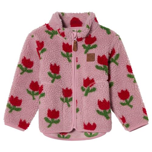 Kuling Austin Pile Fleece-jakke Tulips  Tulips 92 cm  Lyserød  92 cm  Piger
