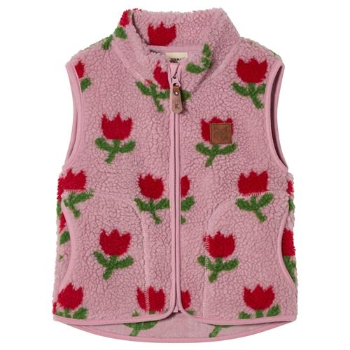 Kuling Austin Pile Fleece-vest Tulips Tulips 104 cm  Lyserød  104 cm  Piger