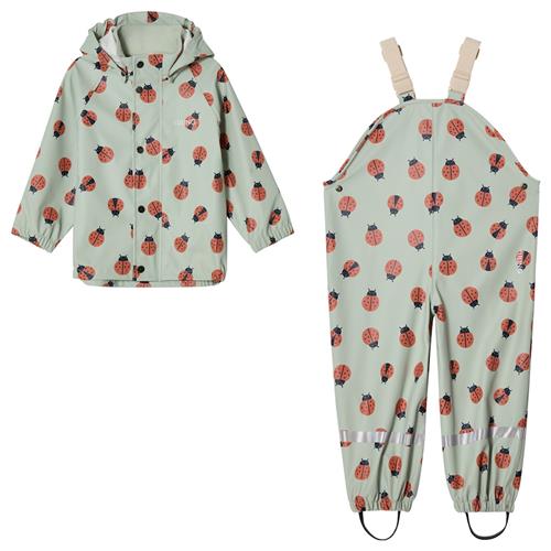 Kuling San Marino Uforet Regnsæt Pale Green Ladybug Pale Green Ladybug 122/128 cm Rain Grøn  122/128 cm  Drenge, Piger