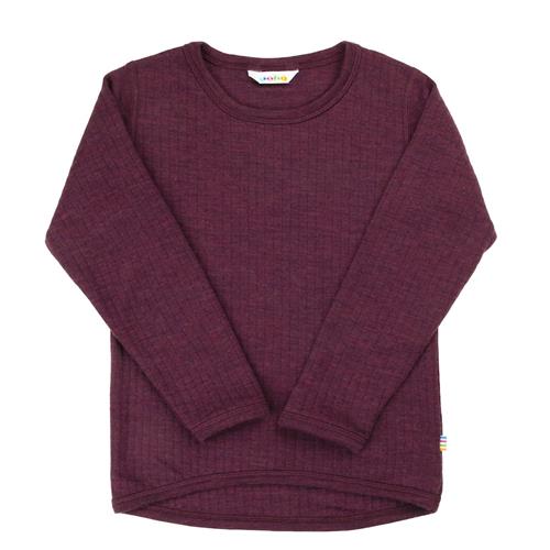 Joha Langærmet Skjorte I Uld Plum  Plum-80 cm  Lilla  80 cm  Drenge, Piger