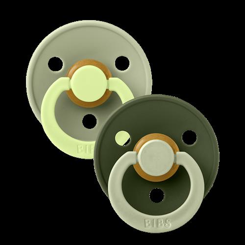 BIBS Studio Colour Fusion 2-pak Runde Latex-sutter Sage Hunter Green  Sage Hunter Green 0+ Months  Grøn  0+ måneder  Drenge, Piger