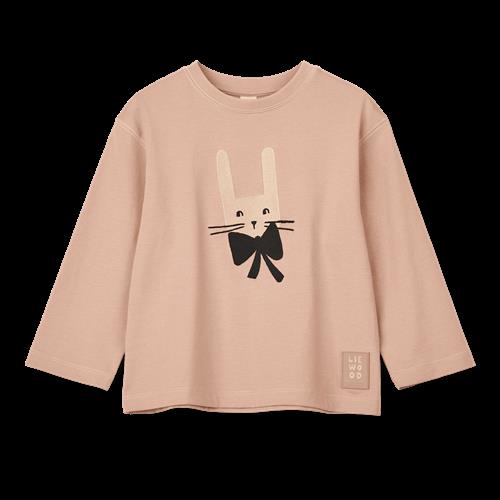Liewood GOTS Apia Placement Langærmet T- Shirt Rabbit / Pale Tuscany  Placement Longsleeve T- shirt-86/92 cm  Brun  86/92 cm  Drenge, Piger