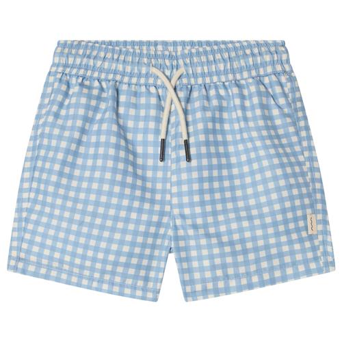Kuling Strömstad Badeshorts Dove Blue Gingham  Dove Blue Gingham 122/128 cm  Blå  122/128 cm  Drenge, Piger