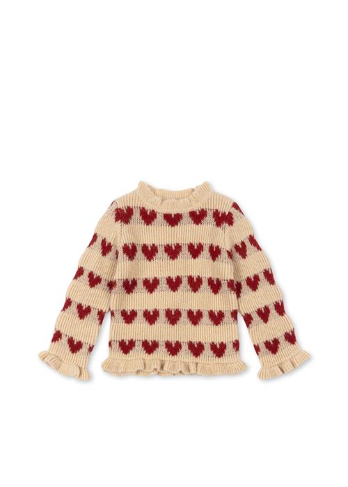Konges Sløjd Laula Sweater Heart  Heart 12 months  Beige  12 måneder  Piger