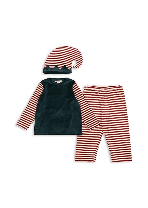 Konges Sløjd Christmas Elver-kostume Greener Pastures Red Dahlia Stripe  Greener Pastures Red Dahlia Stripe 9 months  Rød  9 måneder  Drenge, Piger