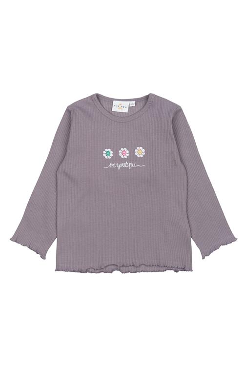 The New Siblings GOTS Princess Rib T-shirt Med Lange Ærmer Gray Ridge  Gray Ridge 80 cm  Grå  80 cm  Piger