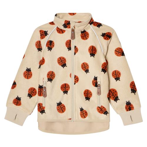 Kuling Livigno Vindfleece-jakke Ladybug Ladybug AOP 110 cm  Hvid  110 cm  Drenge, Piger