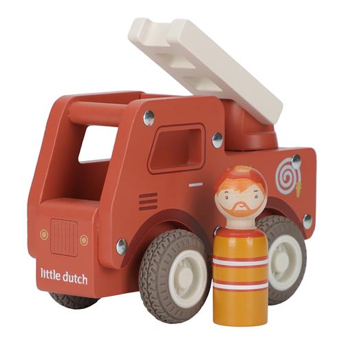 Little Dutch Brandbil Med Træfigur Red  Red-One Size  Rød  One Size  Drenge, Piger