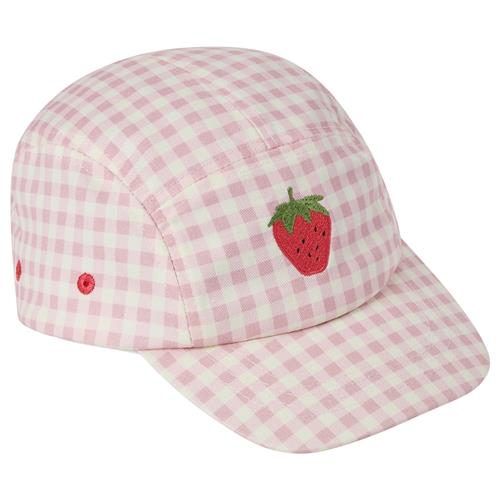 Kuling Laholm Hætte Pink Gingham Strawberry  Pink Gingham Strawberry 48/52 cm  Lyserød  48/52 cm  Piger