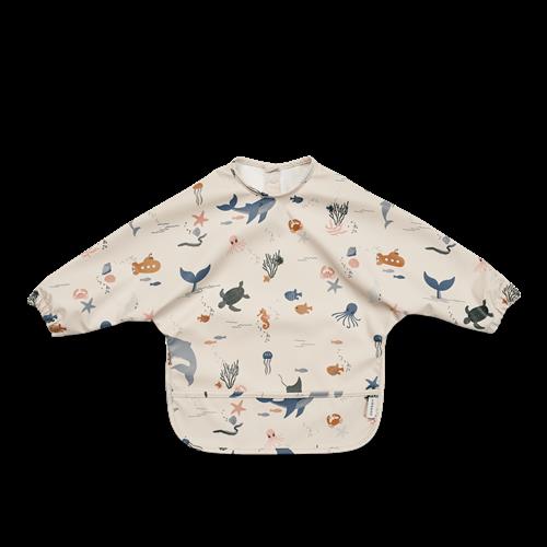 Liewood Merle Trykt Cape Bib Sea Creature / Sandy  Sea Creature / Sandy-One Size  Beige  One Size  Drenge, Piger