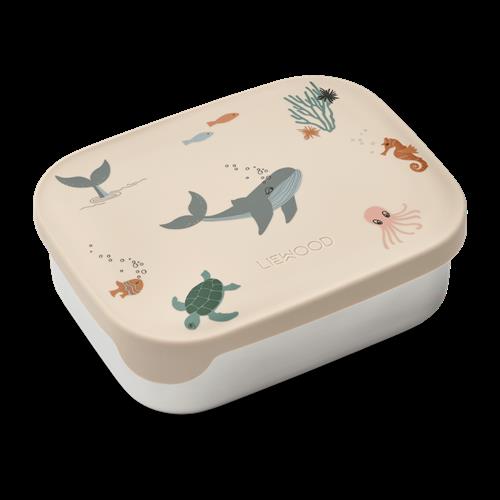 Liewood Arthur Madkasse Med Tryk Sea Creature / Sandy  Sea Creature / Sandy-One Size  Beige  One Size 3+ Years Drenge, Piger