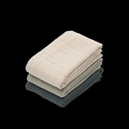 Liewood Lewis Muslin-klud 3-pak Dove Blue Mix  Dove Blue Mix-One Size  Blå  One Size  Drenge, Piger