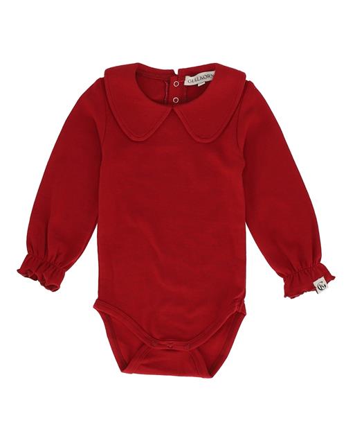 Gullkorn Peg Bodysuit Deep Red  Deep Red-86 cm  Rød  86 cm  Drenge, Piger