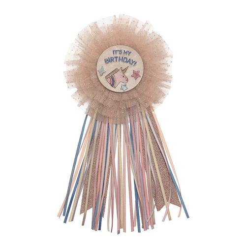 Mimi & Lula Birthday Unicorn Celeste Rosette-badge Pink  Pink-3-8 Y  Lyserød  3-8 år  Piger