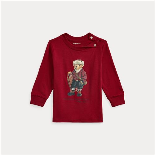 Ralph Lauren Polo Bear Langærmet T-shirt Bear Holiday Red  Bear Holiday Red 53-60cm  Rød  53-60 cm  Drenge