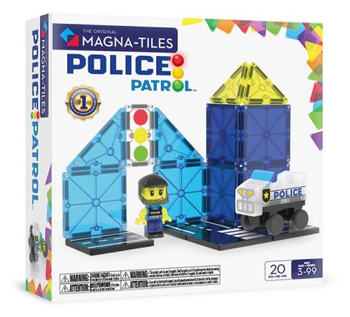 Magna-Tiles Police Patrol Byggeklodser 20 Stk. Multi  One Size  Hvid  One Size 3+ Years Drenge, Piger