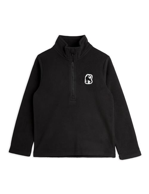 Mini Rodini Langærmet Mikrofleece Med Lynlås Black  Black-92/98 cm  Sort  92/98 cm  Drenge, Piger