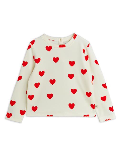 Mini Rodini Hearts Velour Topp White  White 104/110 cm  Hvid  104/110 cm  Piger