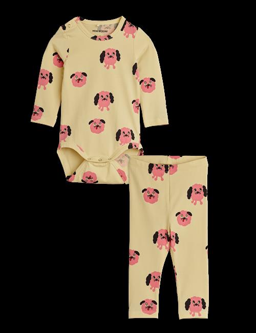 Mini Rodini Doggies Baby-sæt Yellow  Yellow 80/86 cm  Gul  80/86 cm  Drenge