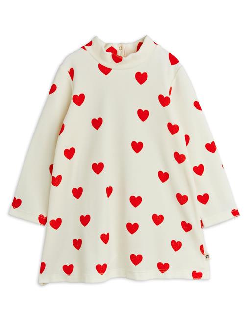 Mini Rodini Hearts Kjole I Velour White  White 80/86 cm  Hvid  80/86 cm  Piger